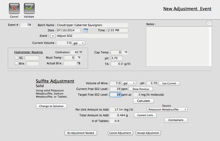 Adjustment Events
